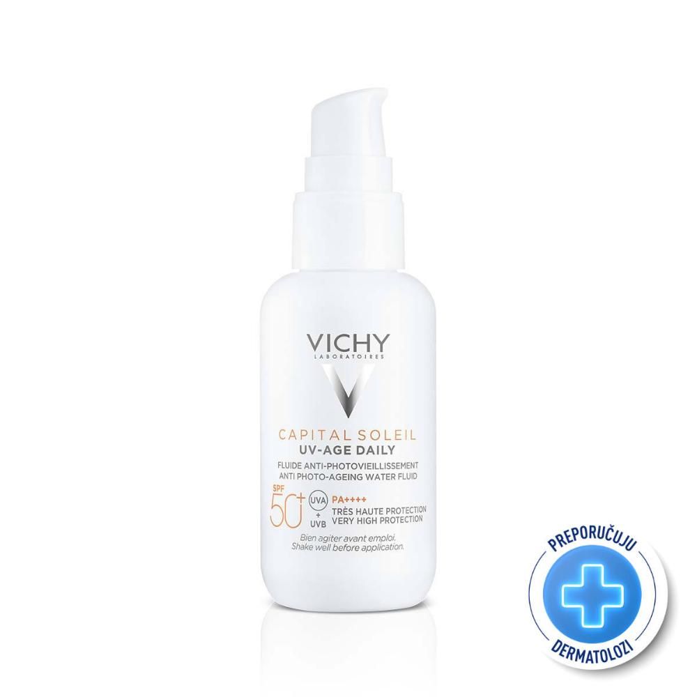 Vichy Capital Soleil UV Age Daily vodeni fluid za zaštitu od sunca protiv znakova starenja kože SPF50+, 40 ml