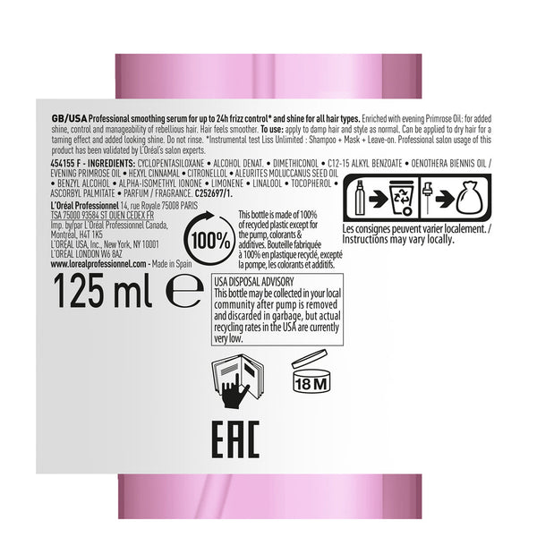 L'Oréal Professionnel Liss Unlimited Serum za kosu 125ml