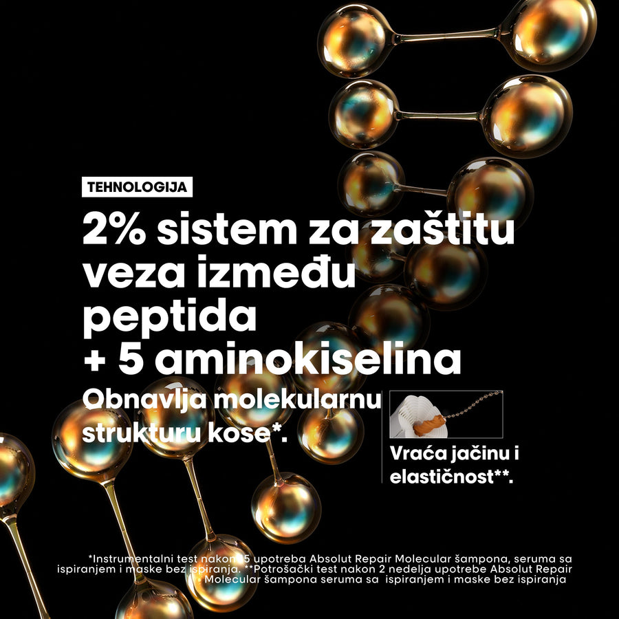 L'Oréal Professionnel Absolut Repair Molecular maska za kosu bez ispiranja 50ml (putno pakovanje)