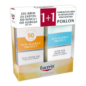 Eucerin Box(sun krem gel za zaštitu od sunca i od alergija SPF50 + umirujući krem gel za osetljivu kožu posle sunčanja)