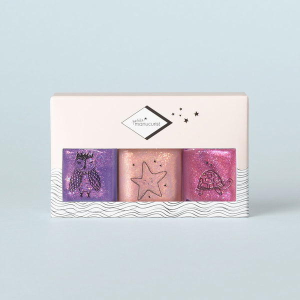 Petite Manucurist dečji set 3 laka na vodenoj bazi (3×8 ml) – Betty – Stella – Scarlett (šljokice)