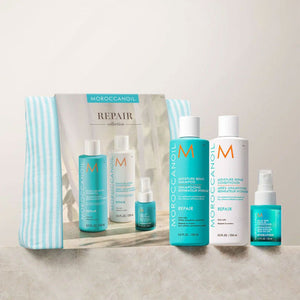 Moroccanoil Spring Set Repair – Šampon 250ml + Regenerator 250ml + Leave-In 50ml + Torbica