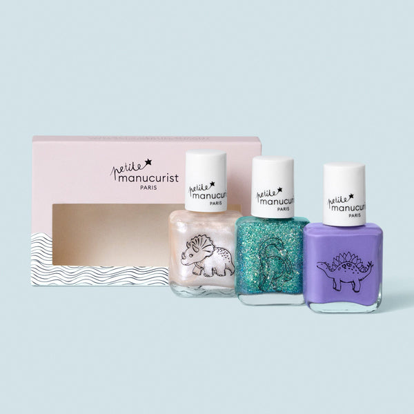 Petite Manucurist dečji set 3 laka na vodenoj bazi (3×8 ml) – Pénelope – Marius – Hector (dinosaurusi)