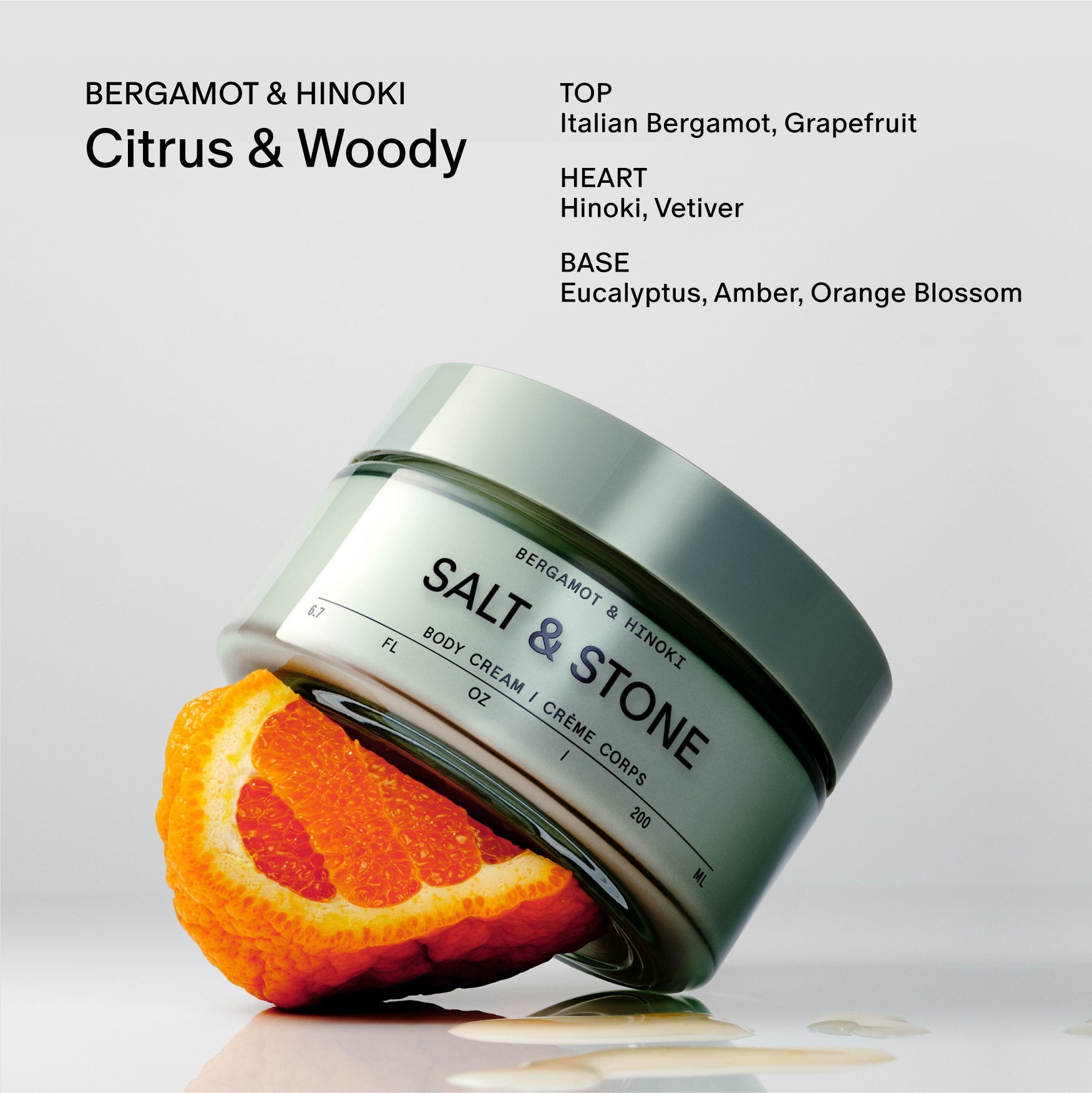 Salt & Stone Body Cream (Bergamot & Hinoki)