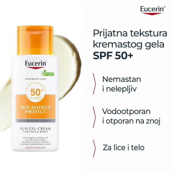 Eucerin Sun Allergy Protect / Sensitive Protect SPF50+ gel-krem (200 ml)