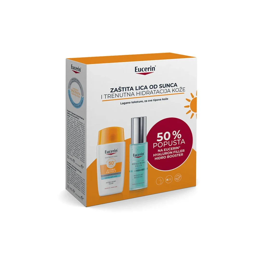 Eucerin Box – Sun Hydro Protect SPF50 (50 ml) + Hyaluron Hydro Booster (30 ml)